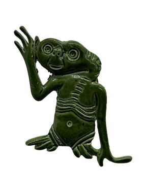 Vintage Green Enameled Metal 80’s E.T. The Extra-Terrestrial Brooch/Pin
